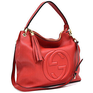 Gucci Shoulder Bag Soho Leather Red